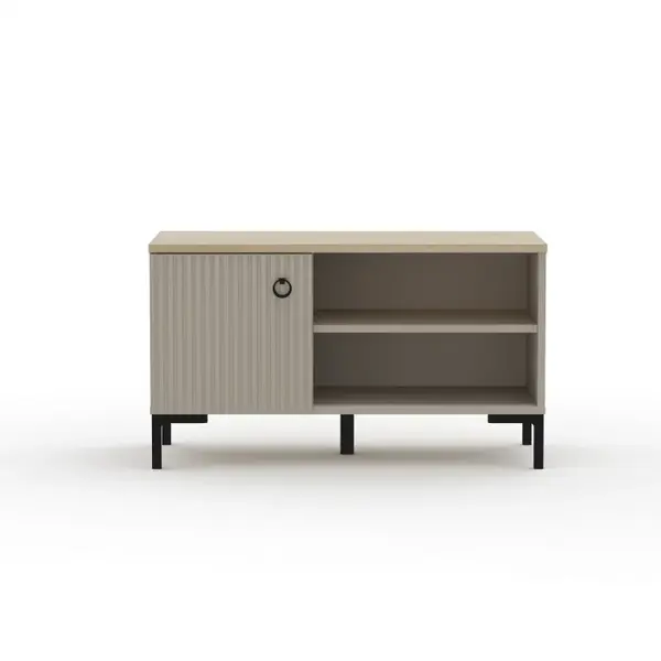 Pantofar DOMINICA, 1 usa, taupe + stejar silverjack, 85x41x49 cm