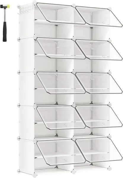 Pantofar modular Alb Songmics 82x32x152 cm