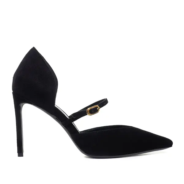 Pantofi Agnes in V Piele Intoasa, Neagra - Premium Collection - 40 / 10 cm