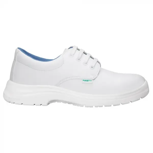 Pantofi albi de protectie cu bombeu metalic, FINN S2 SRC 36, ALB