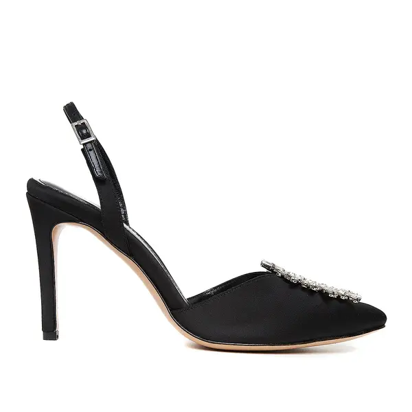 Pantofi Alice Brosa Cristale Satin, Negru, Editie Limitata - 34 / 11cm
