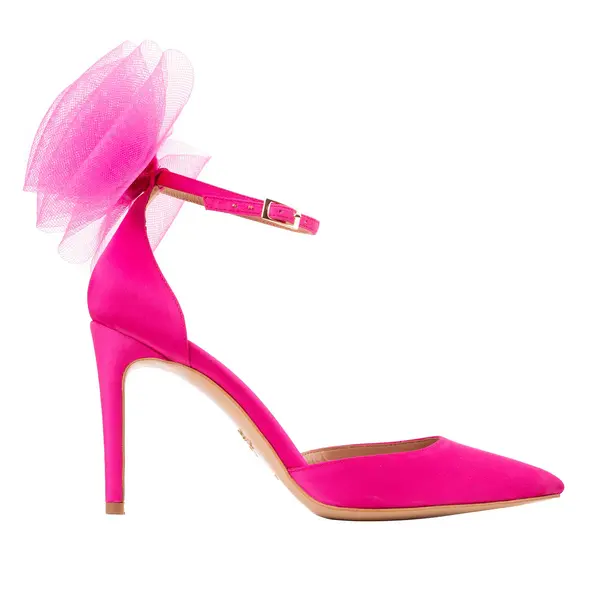 Pantofi Alice Funde Tulle, Satin, Fucsia - 38 / 8 cm