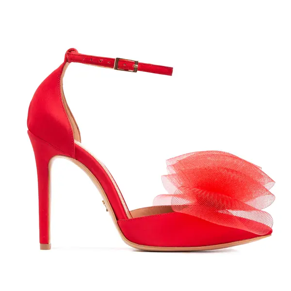 Pantofi Alice Funde Tulle, Satin, Rosii - 41 / 8 cm