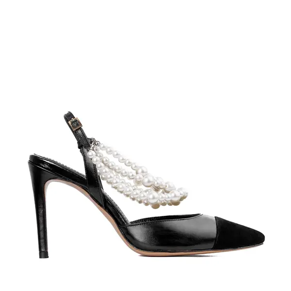 Pantofi Alice Pearl Piele Naturala, Negri - 39 / 8 cm