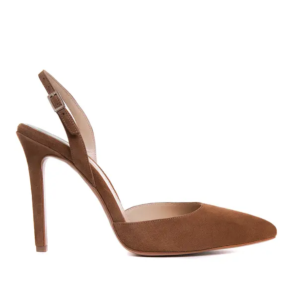 Pantofi Alice Piele Intoarsa, Camel - 36 / 11 cm