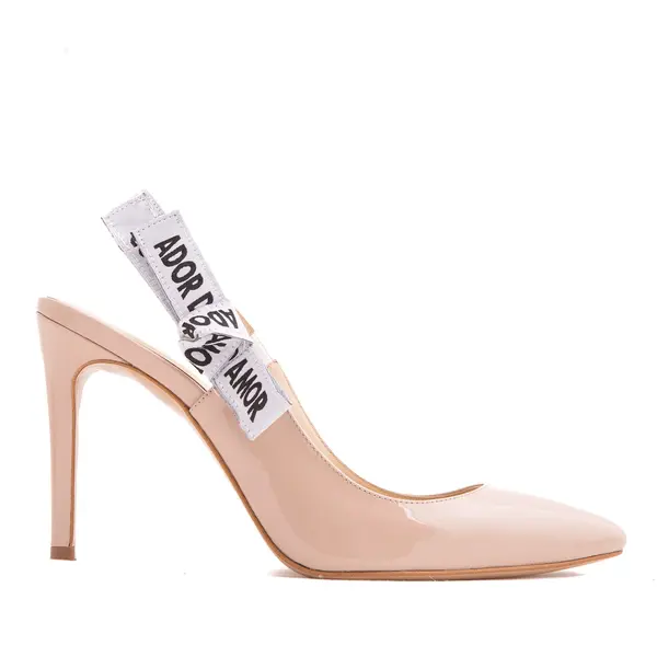 Pantofi Alice Piele Lacuita, Nude - 42 / 6.5 cm