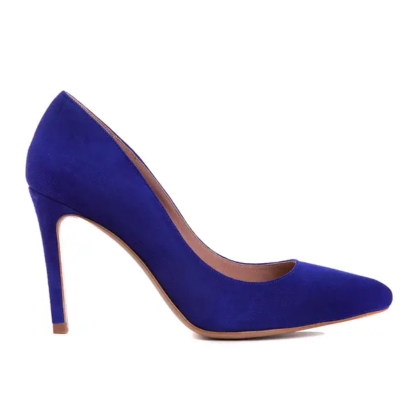 Pantofi Alice Stiletto Piele Intoarsa, Albastru Electric - 39.5 / 11 cm