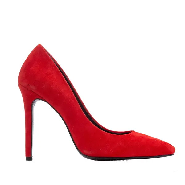 Pantofi Alice Stiletto Piele Intoarsa, Rosii - 40 / 8 cm