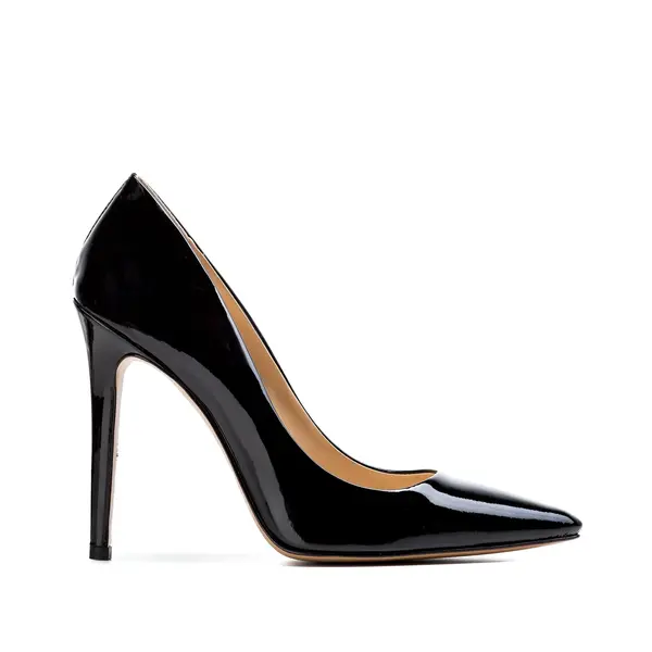 Pantofi Alice Stiletto Piele Lacuita, Negri - 35 / 8 cm