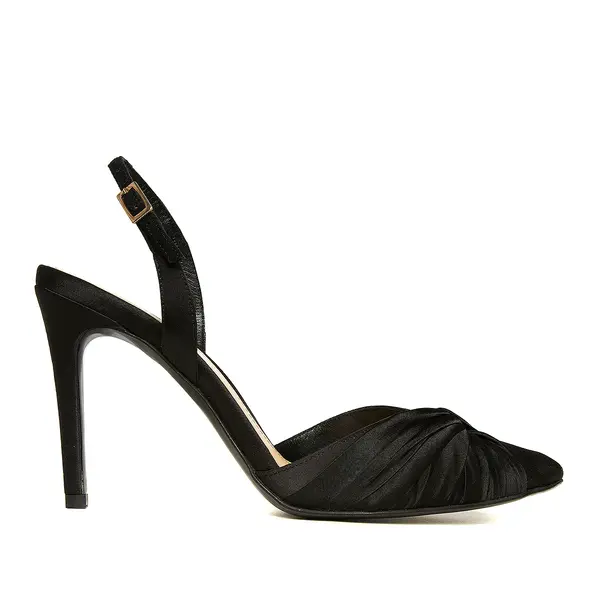 Pantofi Ana Satin, Negri - 42 / 8 cm