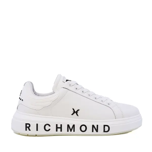 Pantofi bărbați JOHN RICHMOND albi din piele cu logo metalic 2260BP29101A
