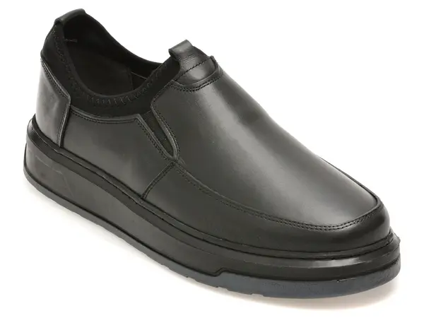 Pantofi BITE THE BULLET negri, RZ2050, din piele naturala