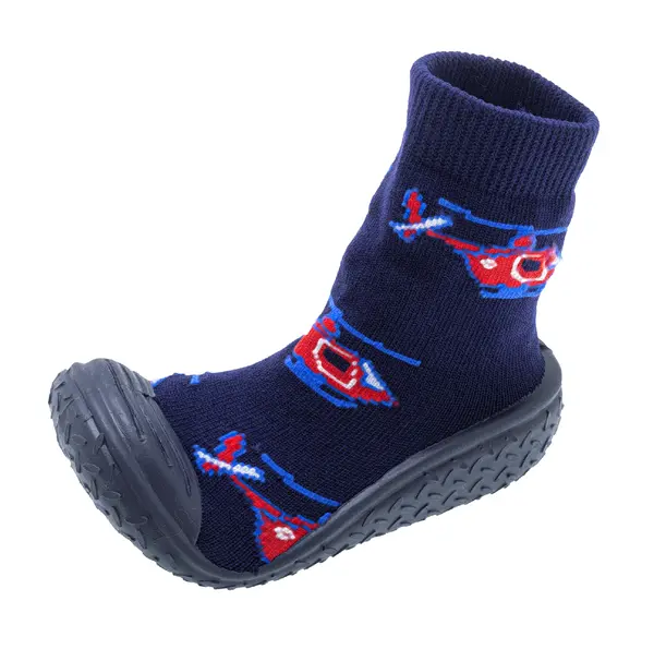 Pantofi casa copii Chicco Morbidotti, bleumarin cu model, 64721-63P