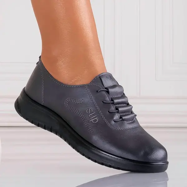 Pantofi casual akayla Gri piele ecologica