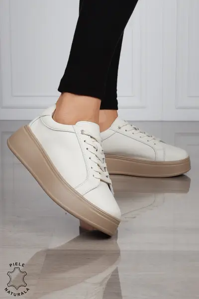 Pantofi Casual DAMA din PIELE Naturala CRL1517 BEJ