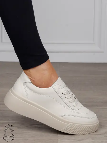 Pantofi Casual dama din Piele Naturala CRL1539 BEJ