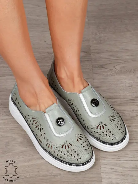 Pantofi Casual dama din Piele naturala cu model Perforat CRL1600 Barilla