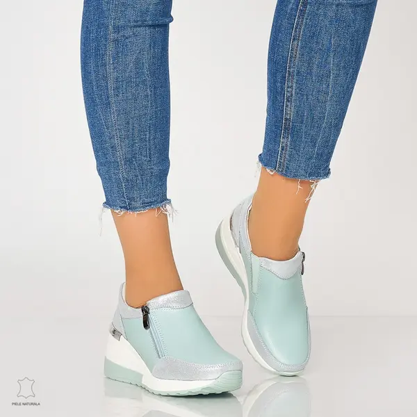 Pantofi Casual Dama Piele Naturala CRL0072 VERDE