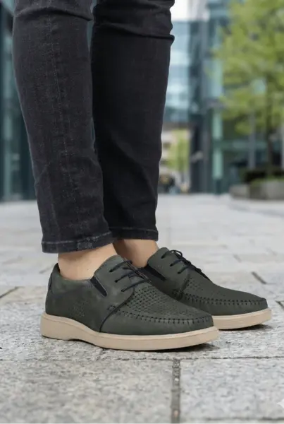 Pantofi Casual de Barbati din Piele Nubuk Gri - JAZ GREY
