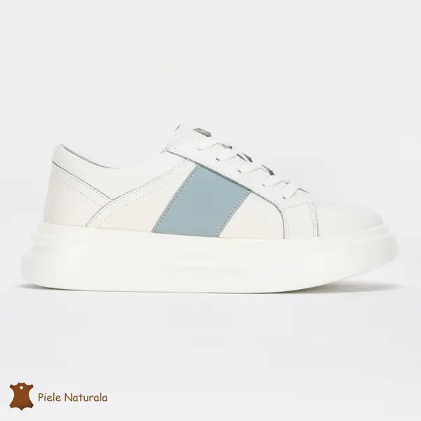 Pantofi Casual de dama din Piele naturala respirabili și ușori CRL0490 Albastru