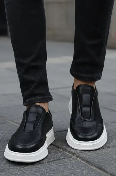 Pantofi Casual din Piele Naturală Negri tip Slip-On - ZAK BLACK