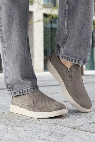 Pantofi Casual gen Mocasini din Piele- Doik TAUPE