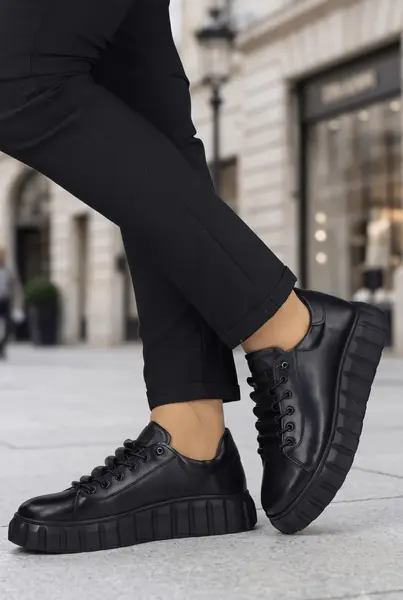 Pantofi Casual-Sport din Piele Neagra - TORY BLACK