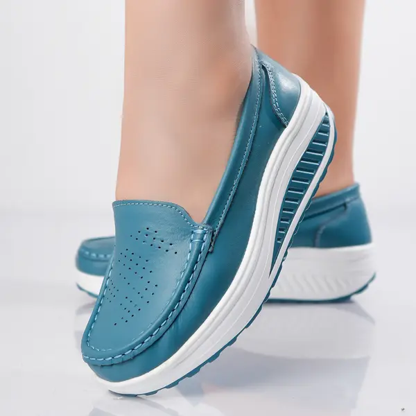 Pantofi dama casual Albastri piele naturala nancy