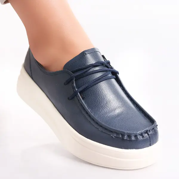 Pantofi dama casual Bleumarin din Piele Naturala Jaile