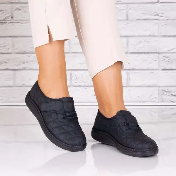 Pantofi dama casual Negri din Piele Ecologica Saraya