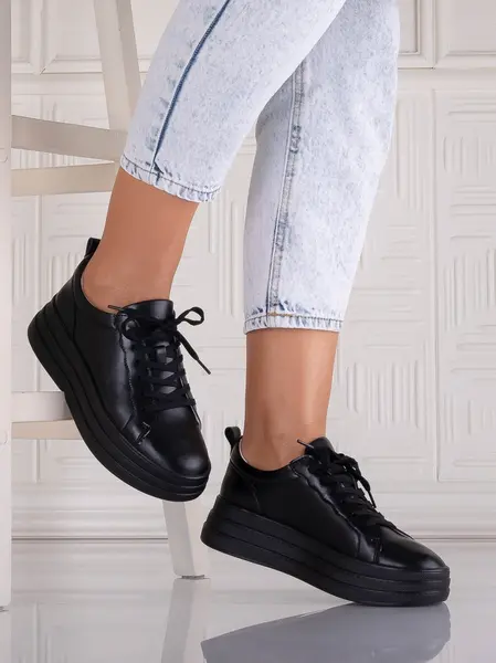Pantofi dama casual Negri din Piele Naturala Sadrina