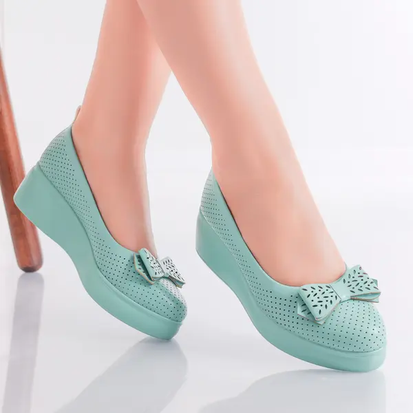 Pantofi Dama cu Platforma Verzi din Piele Ecologica Yolina