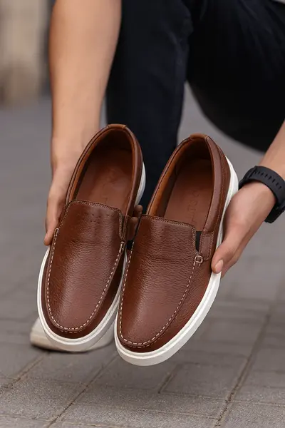 Pantofi de Barbati din Piele fara Siret Maro - KOL
