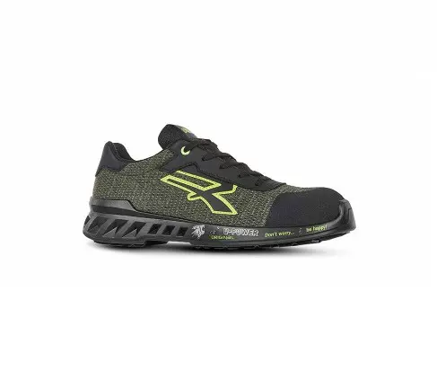 Pantofi de protectie cu bombeu aluminiu si lamela, S1P ESD Robin U-Power, culoarea negru 37, NEGRU-VERDE