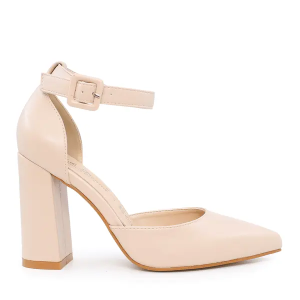 Pantofi decupați femei Solo Donna bej cu toc 1169dd1210be