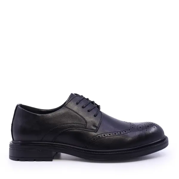 Pantofi derby bărbați Benvenuti negri din piele 3851bp042n