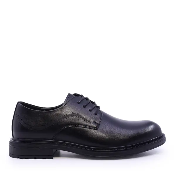 Pantofi derby bărbați Benvenuti negri din piele 3852bp028n