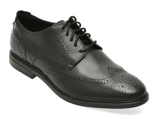 Pantofi eleganti CLARKS negri, BANBURY TIP, din piele naturala