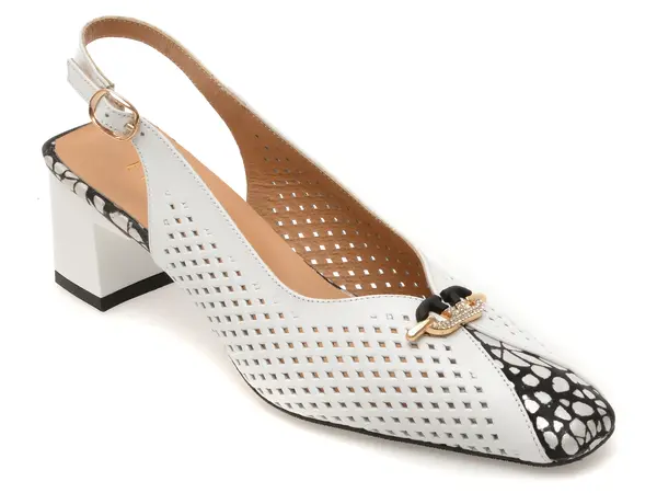 Pantofi eleganti EPICA albi, 531251, din piele naturala