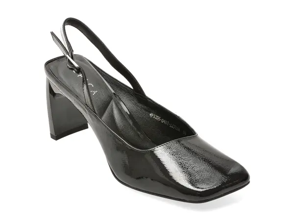 Pantofi eleganti EPICA negri, 4F5395, din piele naturala lacuita