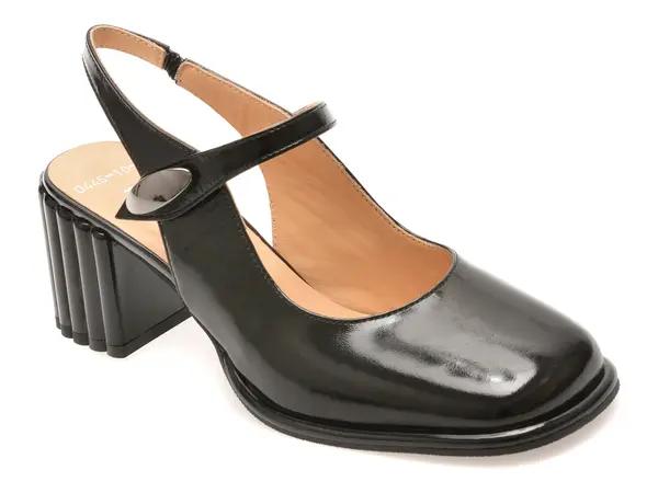 Pantofi eleganti EPICA negri, 6020445, din piele naturala lacuita