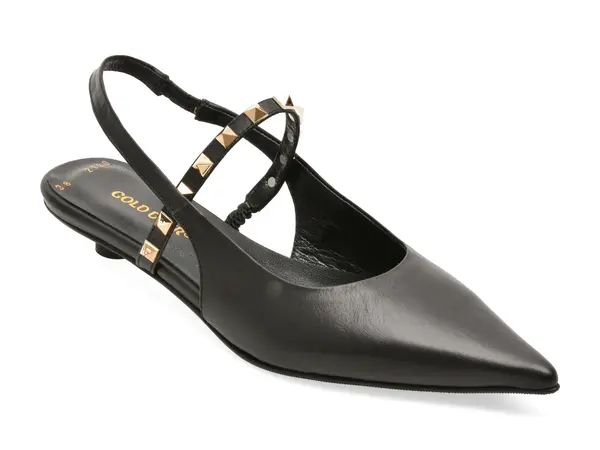 Pantofi eleganti GOLD DEER negri, 432120, din piele naturala