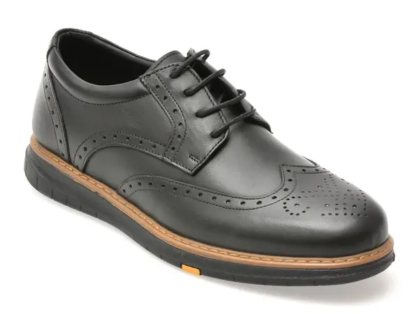 Pantofi eleganti OTTER negri, 1092, din piele naturala