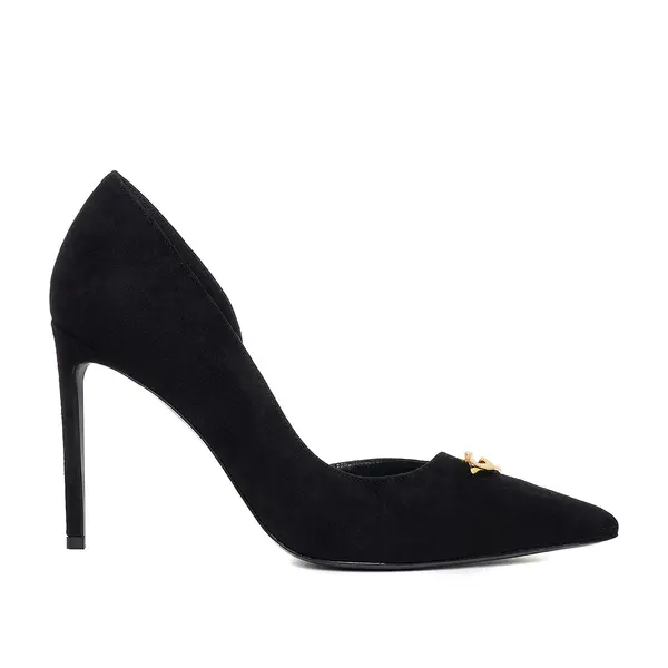 Pantofi Emma Piele Intoarsa, Neagra - Premium Collection - 40 / 10 cm