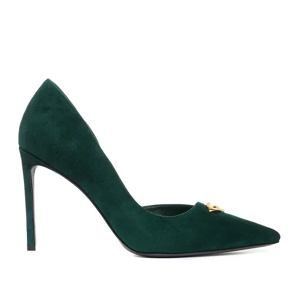 Pantofi Emma Piele Intoarsa, Verde Forest - Premium Collection - 35 / 10 cm