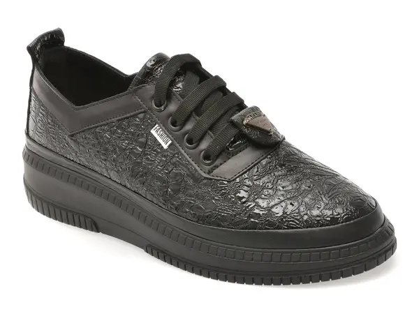 Pantofi GOLD DEER negri, 212668, din piele naturala lacuita