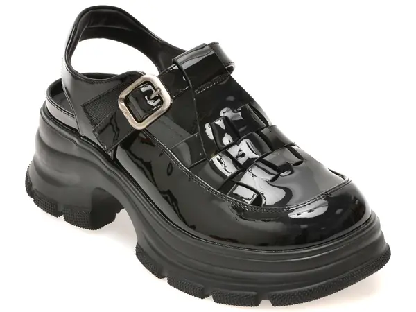 Pantofi GRYXX negri, 26339, din piele ecologica lacuita