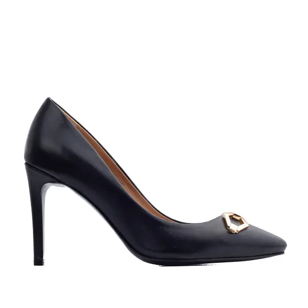 Pantofi Infinity Stiletto Piele Naturala, Negri - 41 / 8 cm