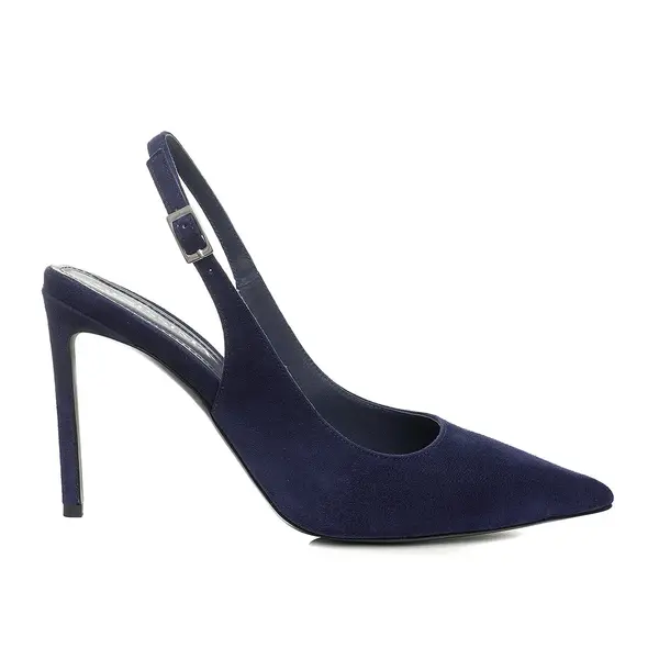 Pantofi Lavinia Piele Intoarsa, Bleumarin - Premium Collection - 35 / 10 cm