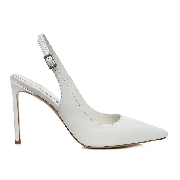 Pantofi Lavinia Piele Lacuita, Albi - Premium Collection - 37 / 10 cm